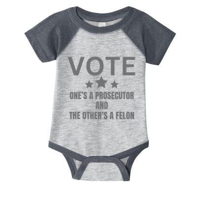 Prosecutor Versus Felon Voter Funny Political Infant Baby Jersey Bodysuit