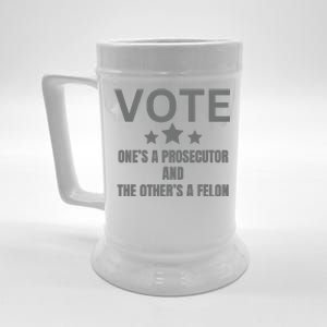 Prosecutor Versus Felon Voter Funny Political Beer Stein