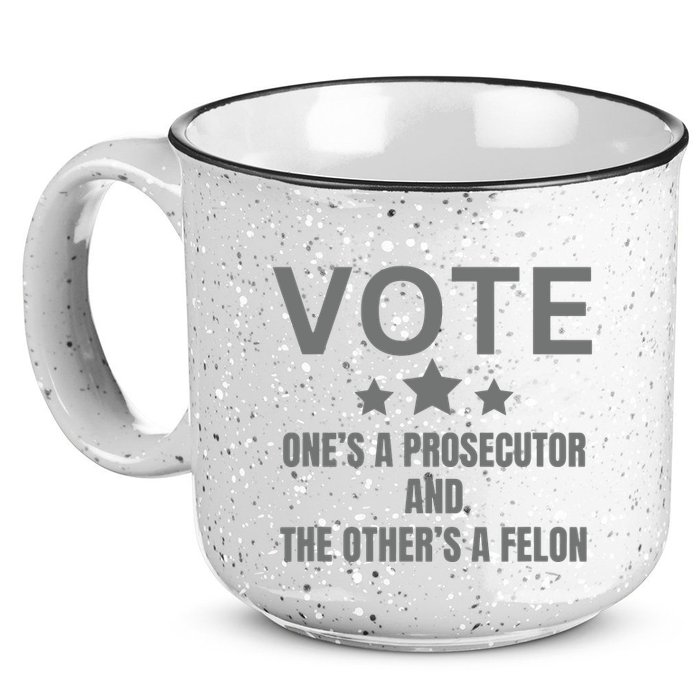 Prosecutor Versus Felon Voter Funny Political 15oz Campfire Ceramic Mug
