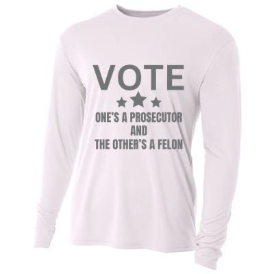Prosecutor Versus Felon Voter Funny Political Cooling Performance Long Sleeve Crew
