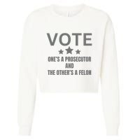Prosecutor Versus Felon Voter Funny Political Cropped Pullover Crew