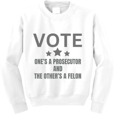 Prosecutor Versus Felon Voter Funny Political Kids Sweatshirt