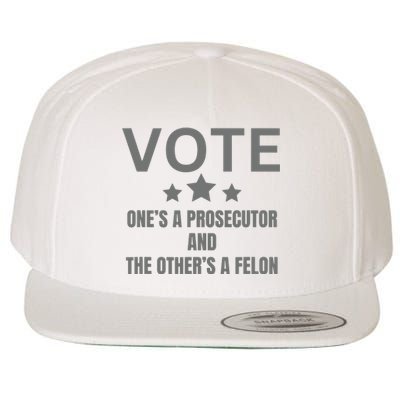 Prosecutor Versus Felon Voter Funny Political Wool Snapback Cap