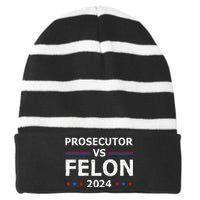 Prosecutor Vs Felon 2024 Striped Beanie with Solid Band