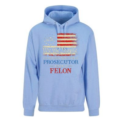 Prosecutor Vs Felon 2024 Rather Vote Prosecutor Than Felon Unisex Surf Hoodie