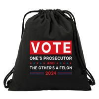 Prosecutor Vs Felon Funny Meme Political Vote Election 2024 Drawstring Bag