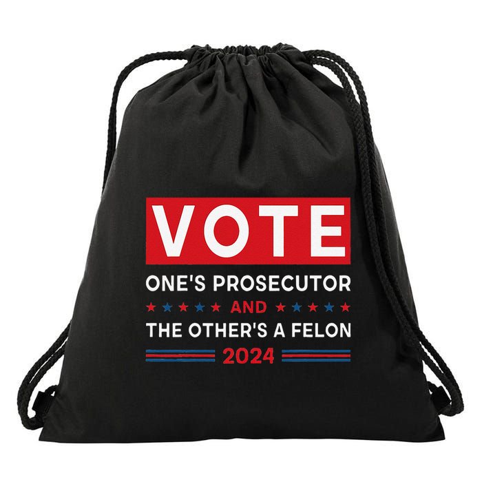 Prosecutor Vs Felon Funny Meme Political Vote Election 2024 Drawstring Bag
