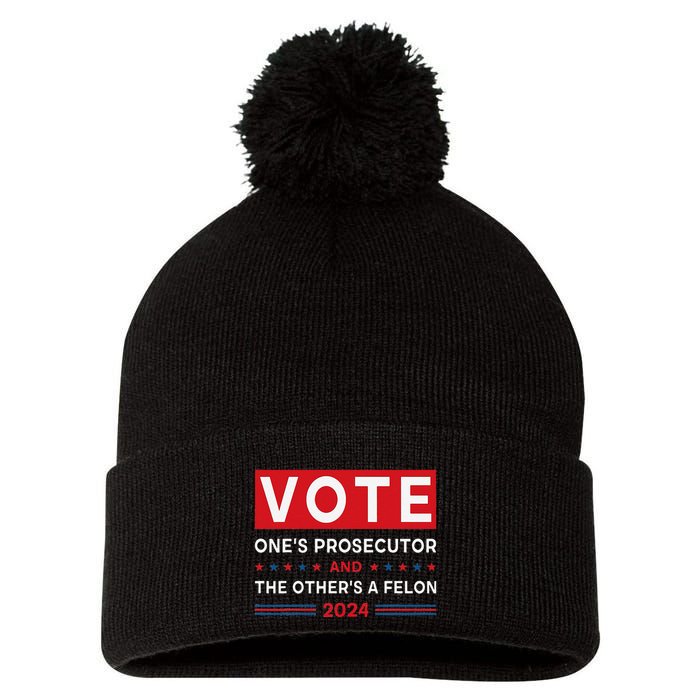 Prosecutor Vs Felon Funny Meme Political Vote Election 2024 Pom Pom 12in Knit Beanie