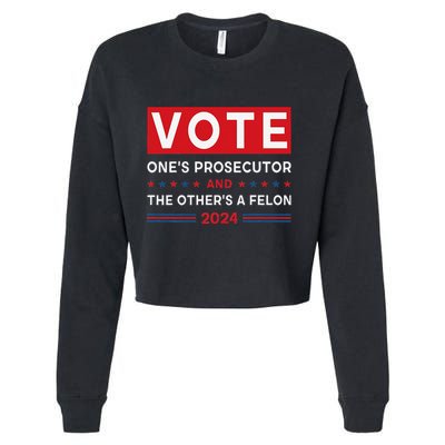 Prosecutor Vs Felon Funny Meme Political Vote Election 2024 Cropped Pullover Crew