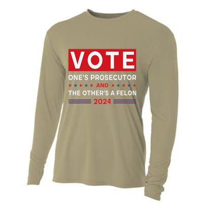 Prosecutor Vs Felon Funny Meme Political Vote Election 2024 Cooling Performance Long Sleeve Crew
