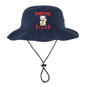 Pawsitive Vibes Funny Cat Japanese Anime Legacy Cool Fit Booney Bucket Hat