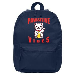 Pawsitive Vibes Funny Cat Japanese Anime 16 in Basic Backpack