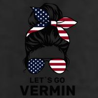 Proud Vermin Funny Anti Trump Quote Messy Bun American Flag 7 Panel Mesh Trucker Snapback Hat