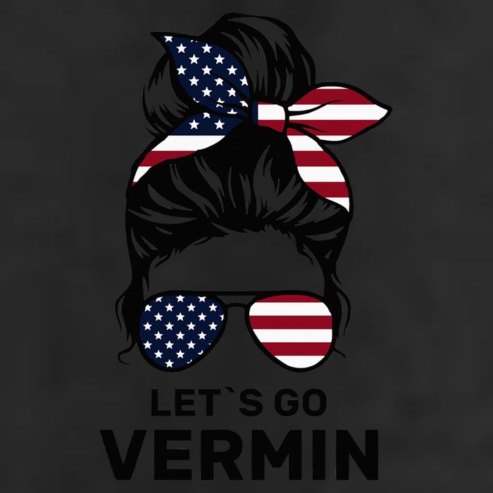 Proud Vermin Funny Anti Trump Quote Messy Bun American Flag 7 Panel Mesh Trucker Snapback Hat