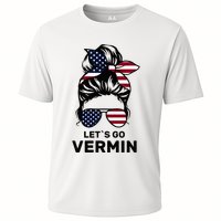 Proud Vermin Funny Anti Trump Quote Messy Bun American Flag Cooling Performance Crew T-Shirt