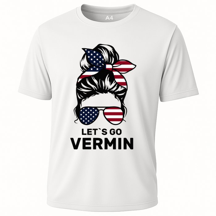 Proud Vermin Funny Anti Trump Quote Messy Bun American Flag Cooling Performance Crew T-Shirt