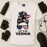 Proud Vermin Funny Anti Trump Quote Messy Bun American Flag Cooling Performance Crew T-Shirt