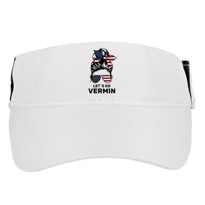 Proud Vermin Funny Anti Trump Quote Messy Bun American Flag Adult Drive Performance Visor