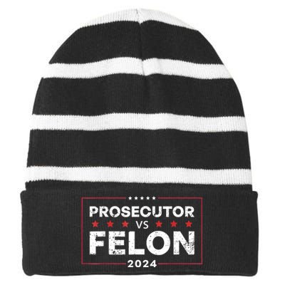 Prosecutor Vs Felon 2024 Striped Beanie with Solid Band