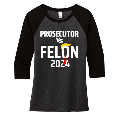 Prosecutor Vs Felon 2024 Women's Tri-Blend 3/4-Sleeve Raglan Shirt