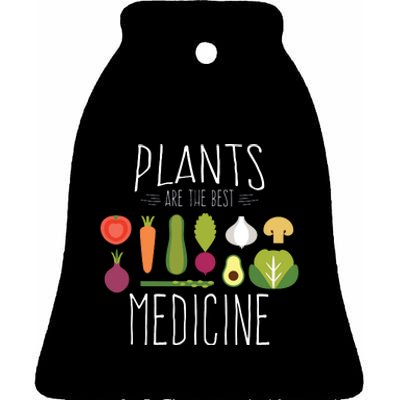 Plants Vegan Funny Vegetables Are Medicine Vegetarian Gifts Ceramic Bell Ornament