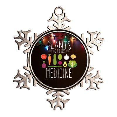 Plants Vegan Funny Vegetables Are Medicine Vegetarian Gifts Metallic Star Ornament