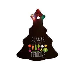 Plants Vegan Funny Vegetables Are Medicine Vegetarian Gifts Ceramic Tree Ornament