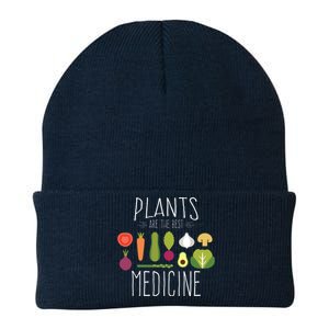 Plants Vegan Funny Vegetables Are Medicine Vegetarian Gifts Knit Cap Winter Beanie