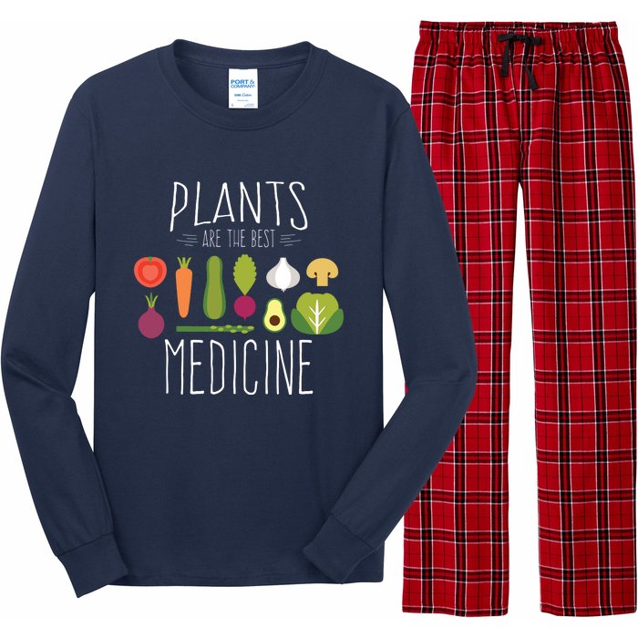 Plants Vegan Funny Vegetables Are Medicine Vegetarian Gifts Long Sleeve Pajama Set