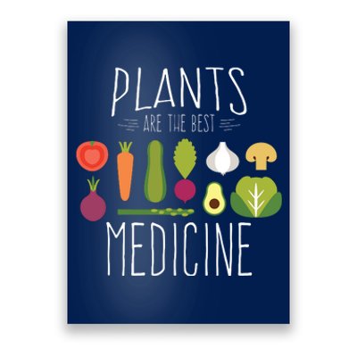 Plants Vegan Funny Vegetables Are Medicine Vegetarian Gifts Poster