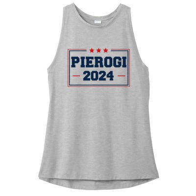 Pierogi Vote For Polish Food In 2024 Ladies PosiCharge Tri-Blend Wicking Tank