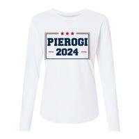 Pierogi Vote For Polish Food In 2024 Womens Cotton Relaxed Long Sleeve T-Shirt