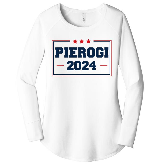 Pierogi Vote For Polish Food In 2024 Women's Perfect Tri Tunic Long Sleeve Shirt