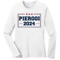 Pierogi Vote For Polish Food In 2024 Ladies Long Sleeve Shirt