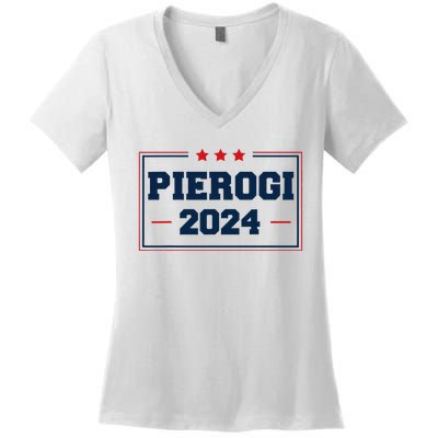 Pierogi Vote For Polish Food In 2024 Women's V-Neck T-Shirt