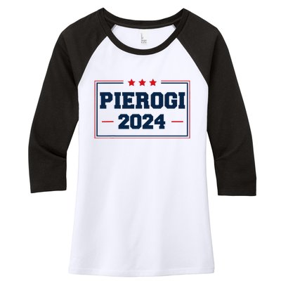 Pierogi Vote For Polish Food In 2024 Women's Tri-Blend 3/4-Sleeve Raglan Shirt