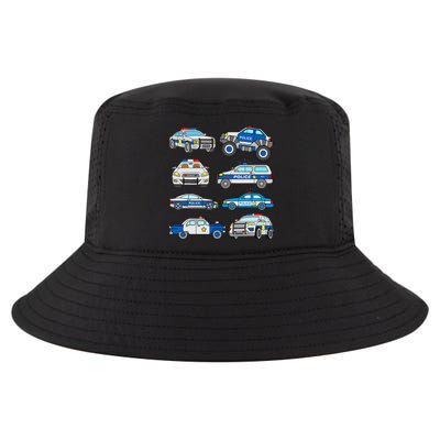 Police Vehicles For S Men Women Cop Cars Cool Comfort Performance Bucket Hat