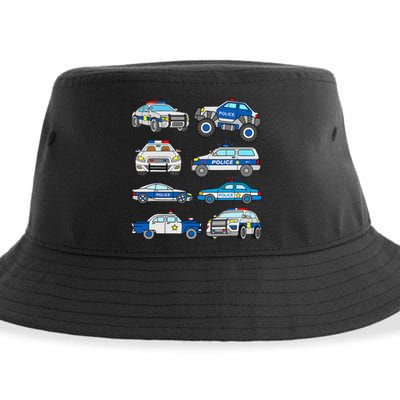 Police Vehicles For S Men Women Cop Cars Sustainable Bucket Hat