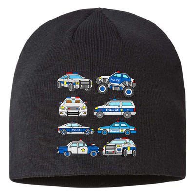 Police Vehicles For S Men Women Cop Cars Sustainable Beanie