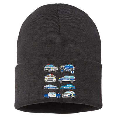 Police Vehicles For S Men Women Cop Cars Sustainable Knit Beanie