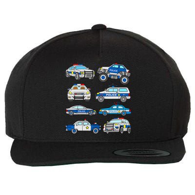 Police Vehicles For S Men Women Cop Cars Wool Snapback Cap