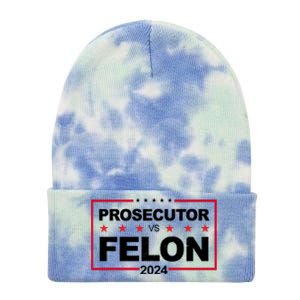 Prosecutor Vs Felon 2024 Election Pro Trump Tie Dye 12in Knit Beanie