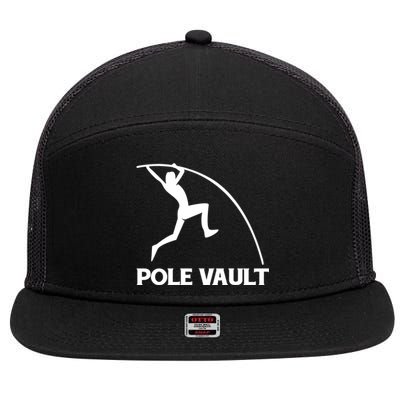 Pole Vaulter Funny Gift 7 Panel Mesh Trucker Snapback Hat