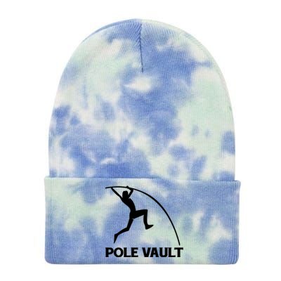 Pole Vaulter Funny Gift Tie Dye 12in Knit Beanie