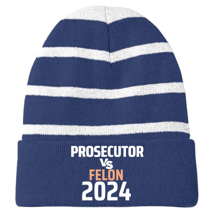 Prosecutor Vs Felon 2024 Striped Beanie with Solid Band