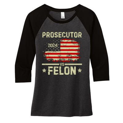 Prosecutor Vs Felon 2024 Women's Tri-Blend 3/4-Sleeve Raglan Shirt