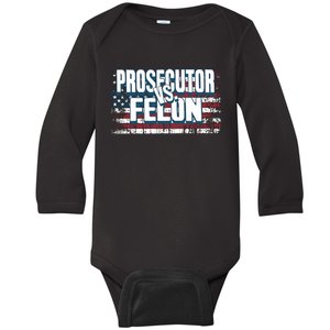 Prosecutor Vs Felon Kamala Harris Donald Trump Election Baby Long Sleeve Bodysuit