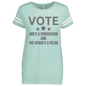 Prosecutor Versus Felon Voter Funny Political Enza Ladies Jersey Football T-Shirt