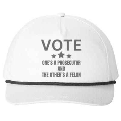 Prosecutor Versus Felon Voter Funny Political Snapback Five-Panel Rope Hat