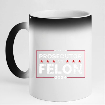 Prosecutor Vs Felon 2024 Funny Voting Election 2024 11oz Black Color Changing Mug